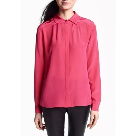 Jason Wu Silk Crepe Tie Cuff Button Down Shirt - Picture 1 of 9